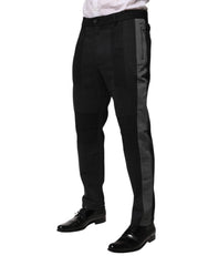 Dolce & Gabbana Black Gray Cotton Dress Formal Trouser Pants - IT50 | L - Trousers