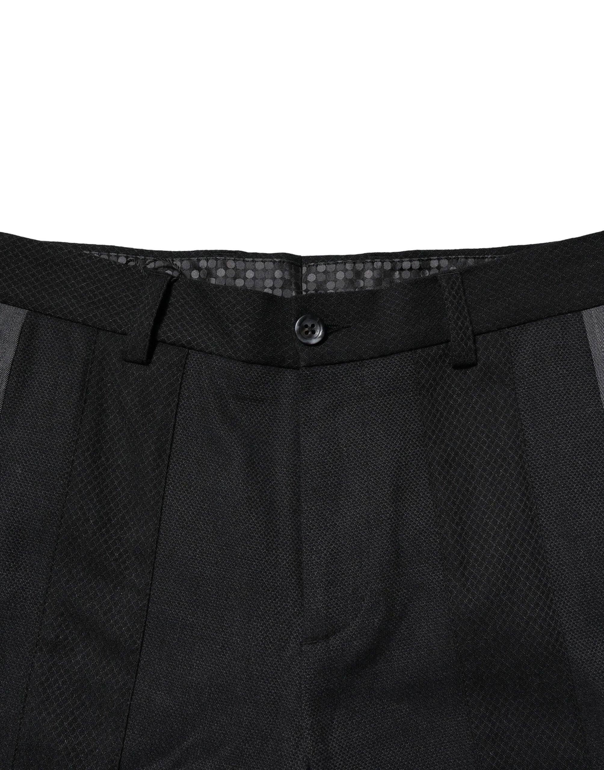 Dolce & Gabbana Black Gray Cotton Tapered Men Pants - IT44 | XS