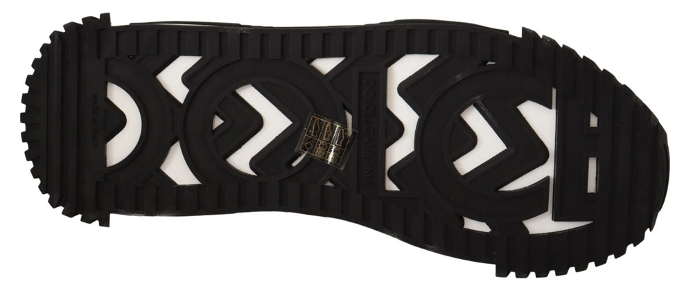 Dolce & Gabbana Black Gray Fabric Lace Up NS1 Sneakers Shoes - EU35.5/US5 - Sneakers