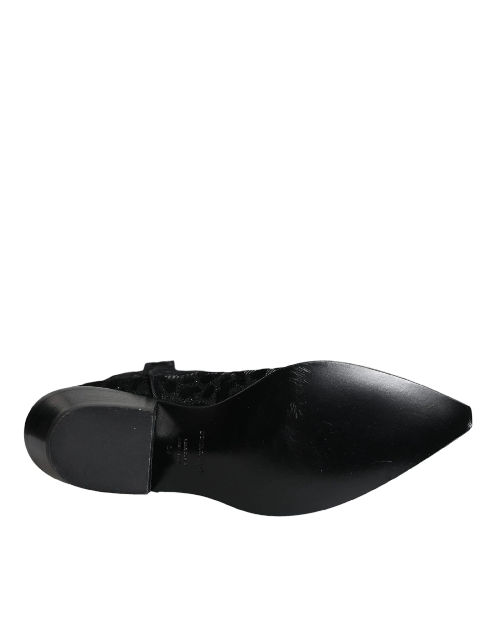 Dolce & Gabbana Black Gray Leopard Cowboy Boots Shoes - Boots