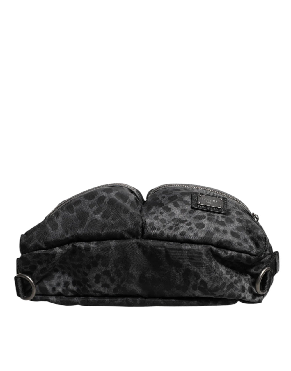 Dolce & Gabbana Black Gray Leopard DG Logo Belt Waist Fanny Pack Bag - Fanny Packs