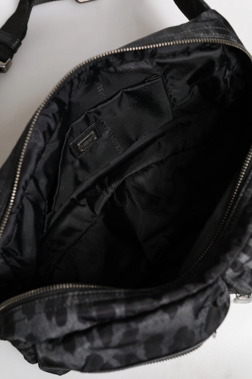 Dolce & Gabbana Black Gray Leopard DG Logo Belt Waist Fanny Pack Bag - Fanny Packs