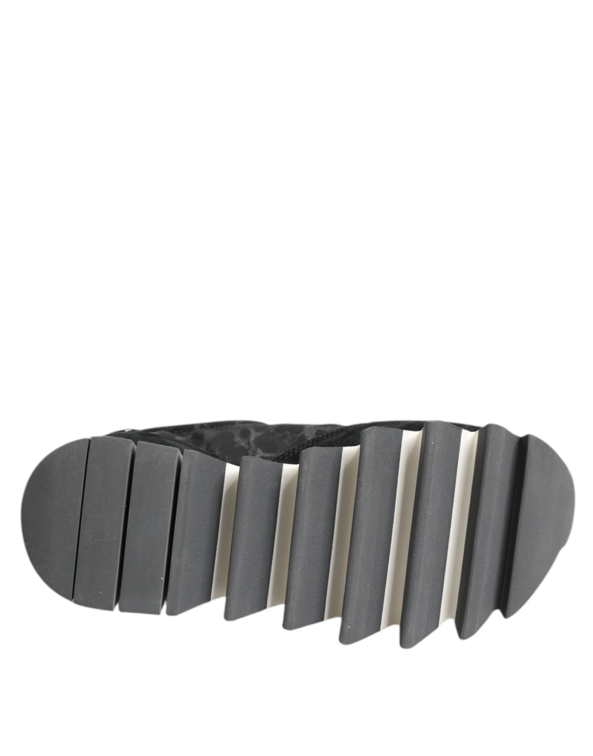 Dolce & Gabbana Black Gray Leopard Low Top Sneakers Shoes - EU36.5/US6