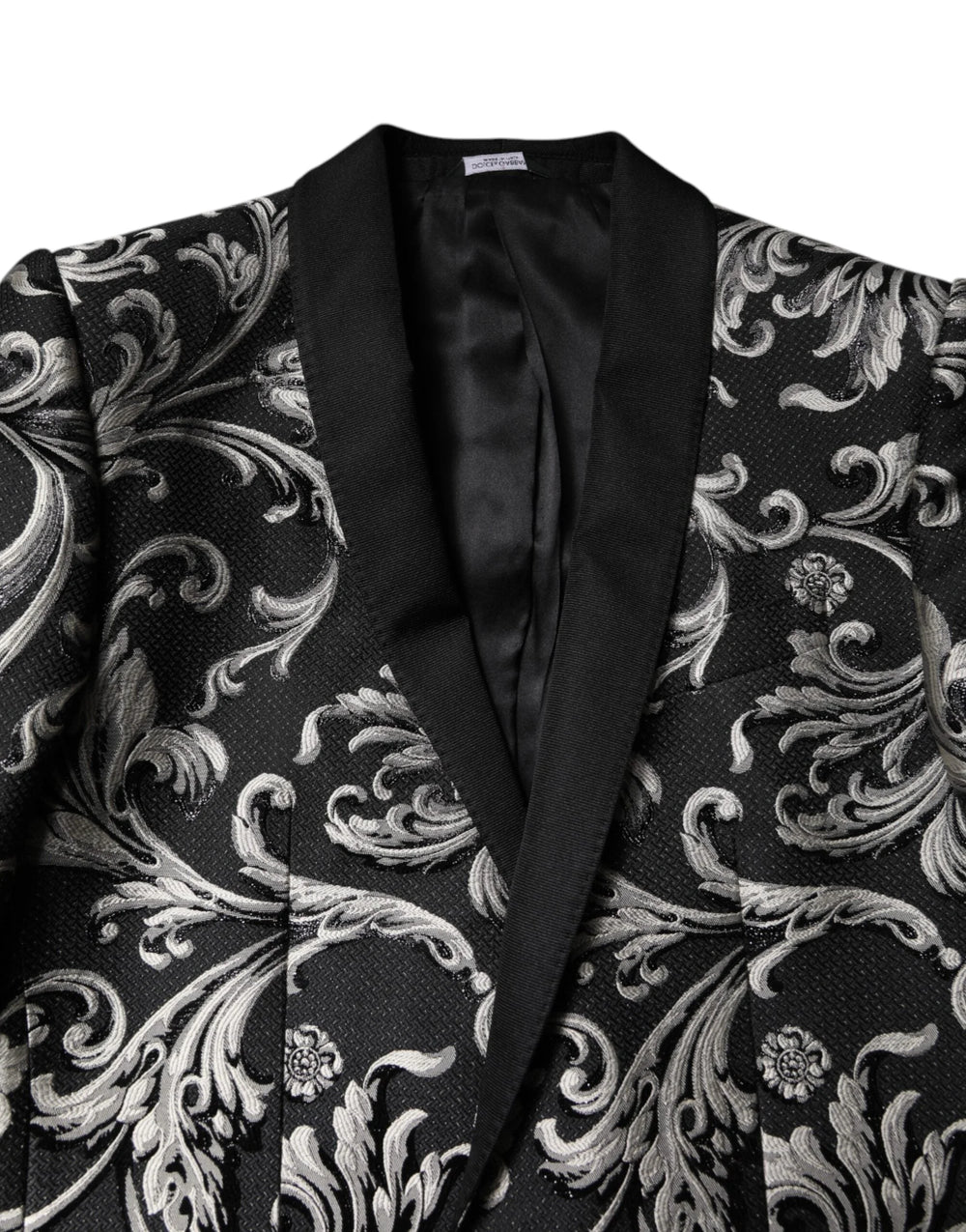 Dolce & Gabbana Black Gray MARTINI Jacquard Men 3 Piece Suit - IT48 | M - Tuxedos