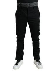 Dolce & Gabbana Black Gray Slim Cotton Denim Jeans Pants - Jeans