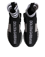 Dolce & Gabbana Black Gray Sorrento Socks Women Sneakers Shoes - Sneakers