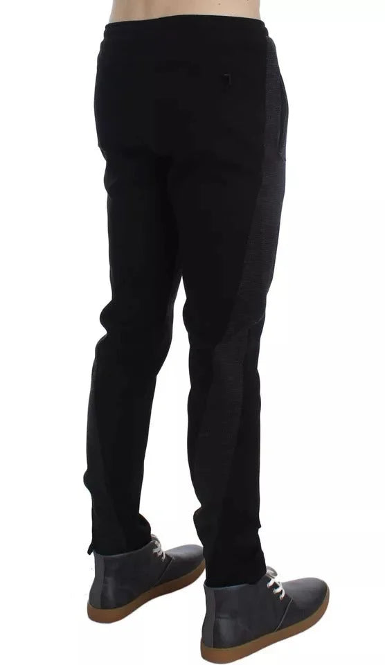 Dolce & Gabbana Black Gray Wool Casual Trousers Stripe Pants - IT54 | XL - Trousers