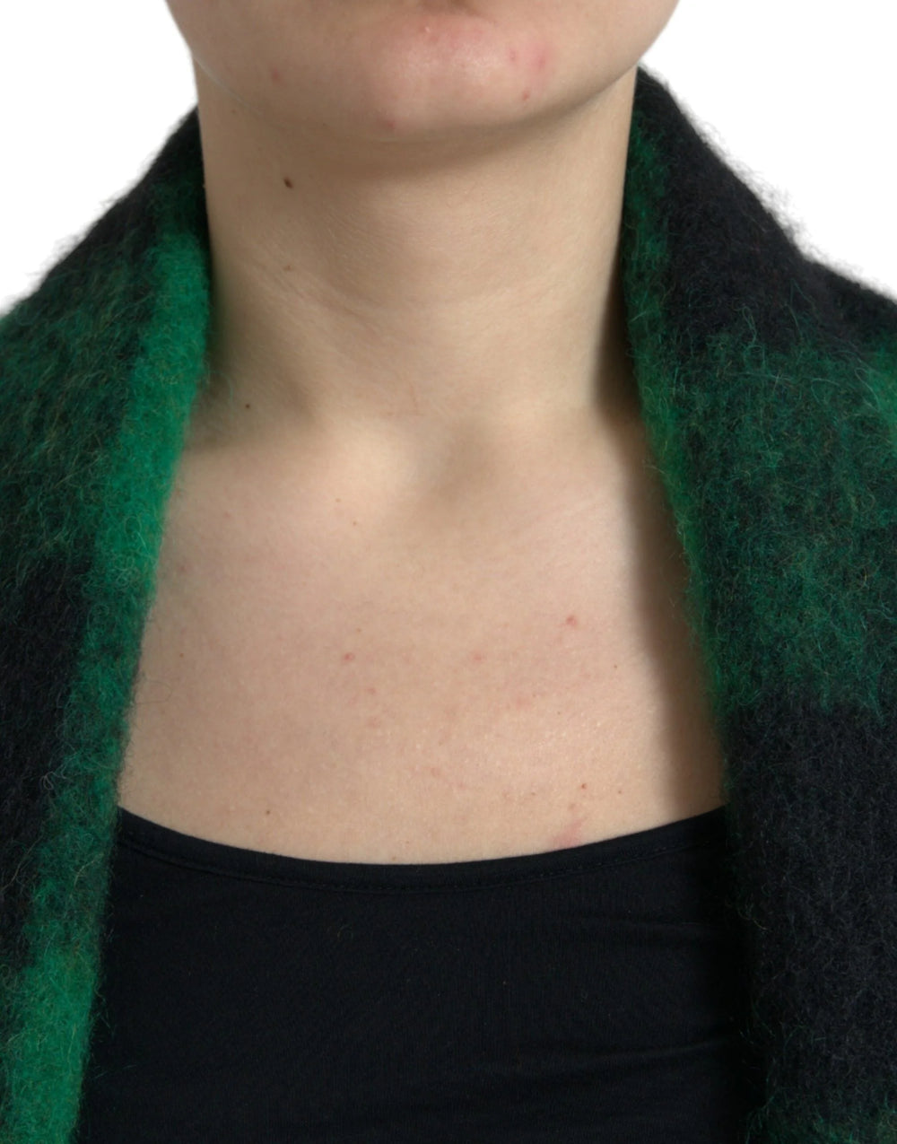 Dolce & Gabbana Black Green Buffalo Check Poncho Coat Jacket - IT40|S - Wrap Coats