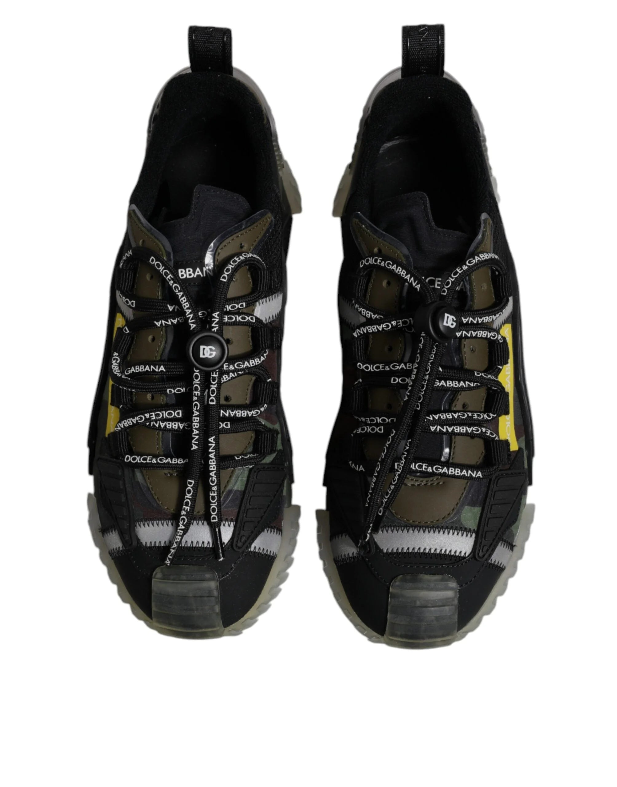 Dolce & Gabbana Black Green Camo NS1 Low Top Sneakers Shoes - Sneakers