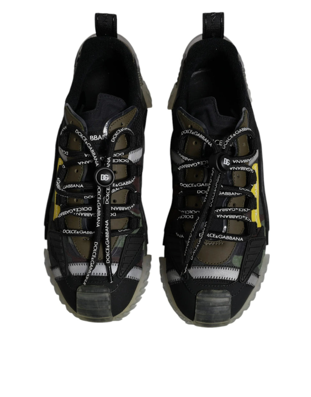 Dolce & Gabbana Black Green Camo NS1 Low Top Sneakers Shoes - Sneakers