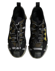 Dolce & Gabbana Black Green Camo NS1 Low Top Sneakers Shoes - Sneakers