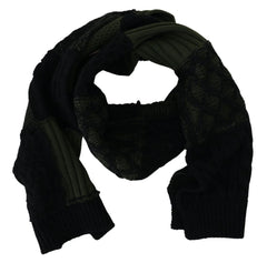 Dolce & Gabbana Black Green Knitted Men Neck Wrap Shawl Scarf - Scarves & Shawls