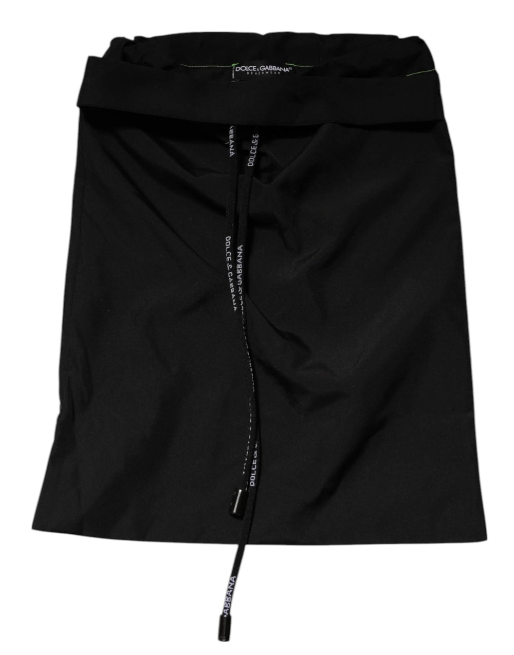 Dolce & Gabbana Black Green Logo Waistband Beachwear Short Swimwear - IT4 | S - Swim Boxers