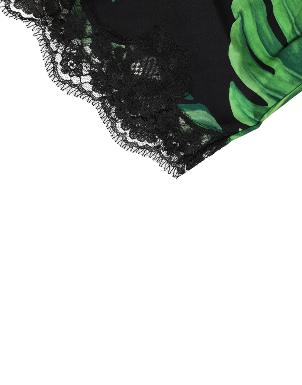 Dolce & Gabbana Black Green Tropical Print Lace Underwear - IT2 | S - Boyshorts