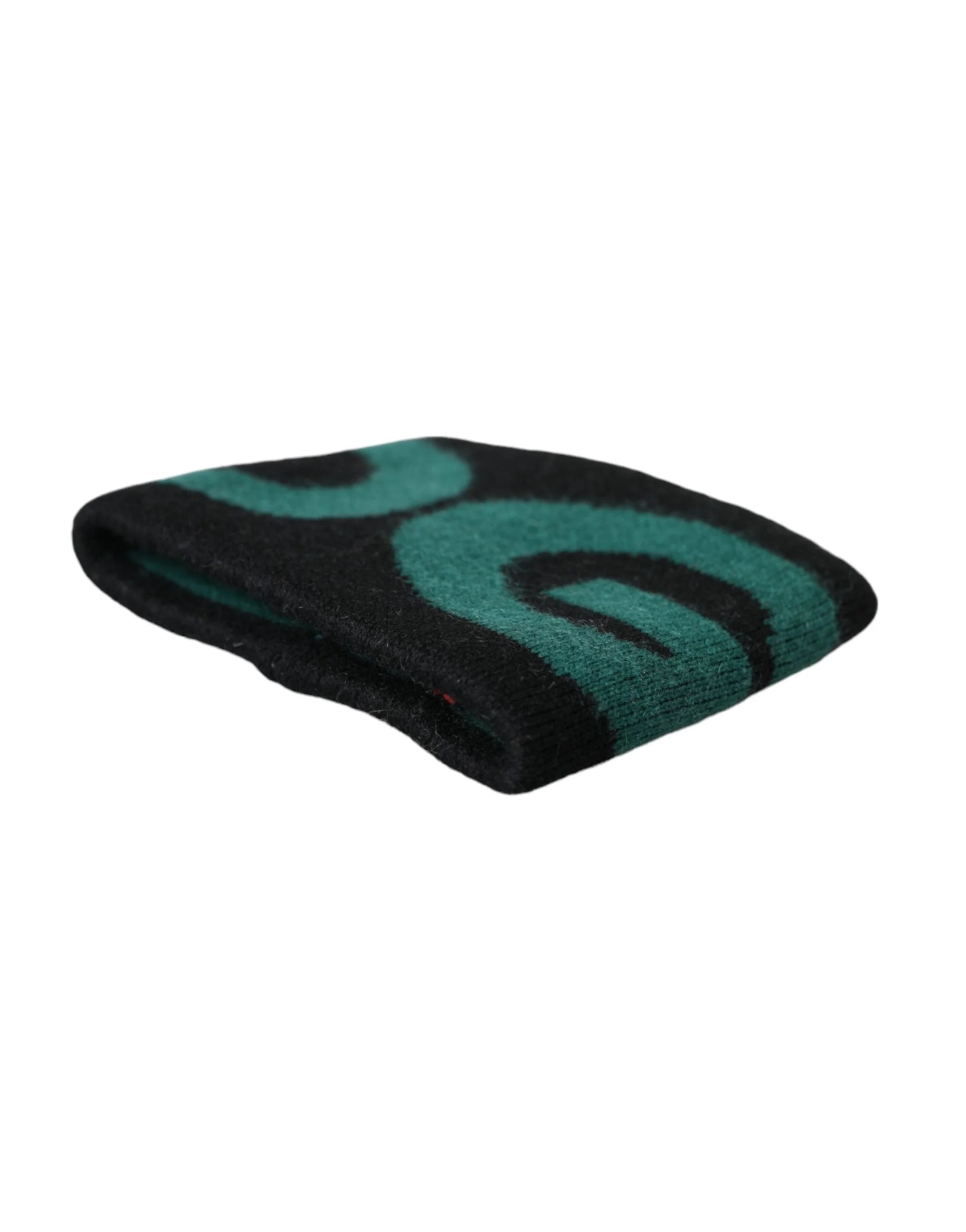Dolce & Gabbana Black Green Wool Logo #DGMILLENNIALS Wristband - Wristbands