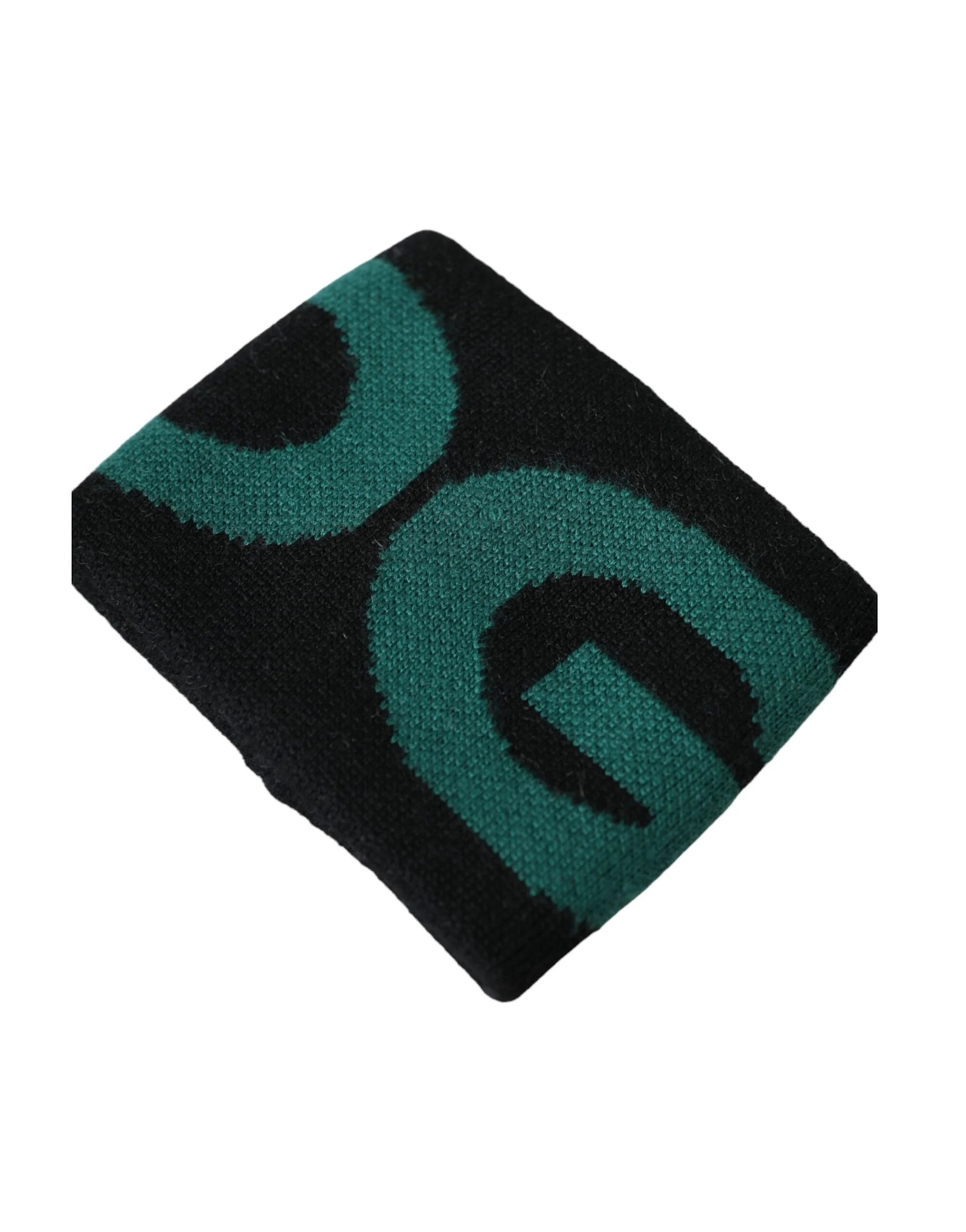 Dolce & Gabbana Black Green Wool Logo #DGMILLENNIALS Wristband - Wristbands