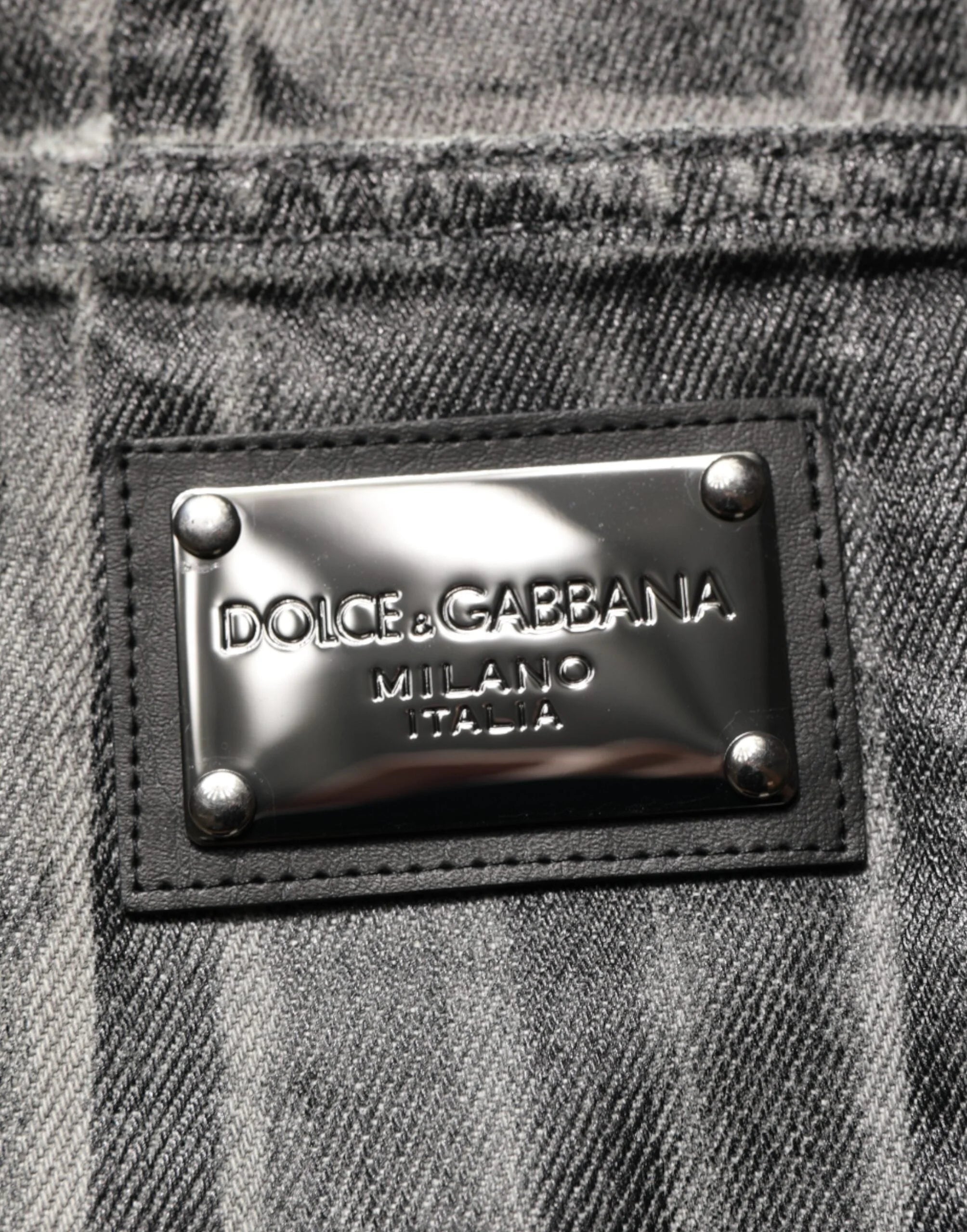 Dolce & Gabbana Black Grey Graphic Print Denim Pants Jeans - IT48 | M - Jeans