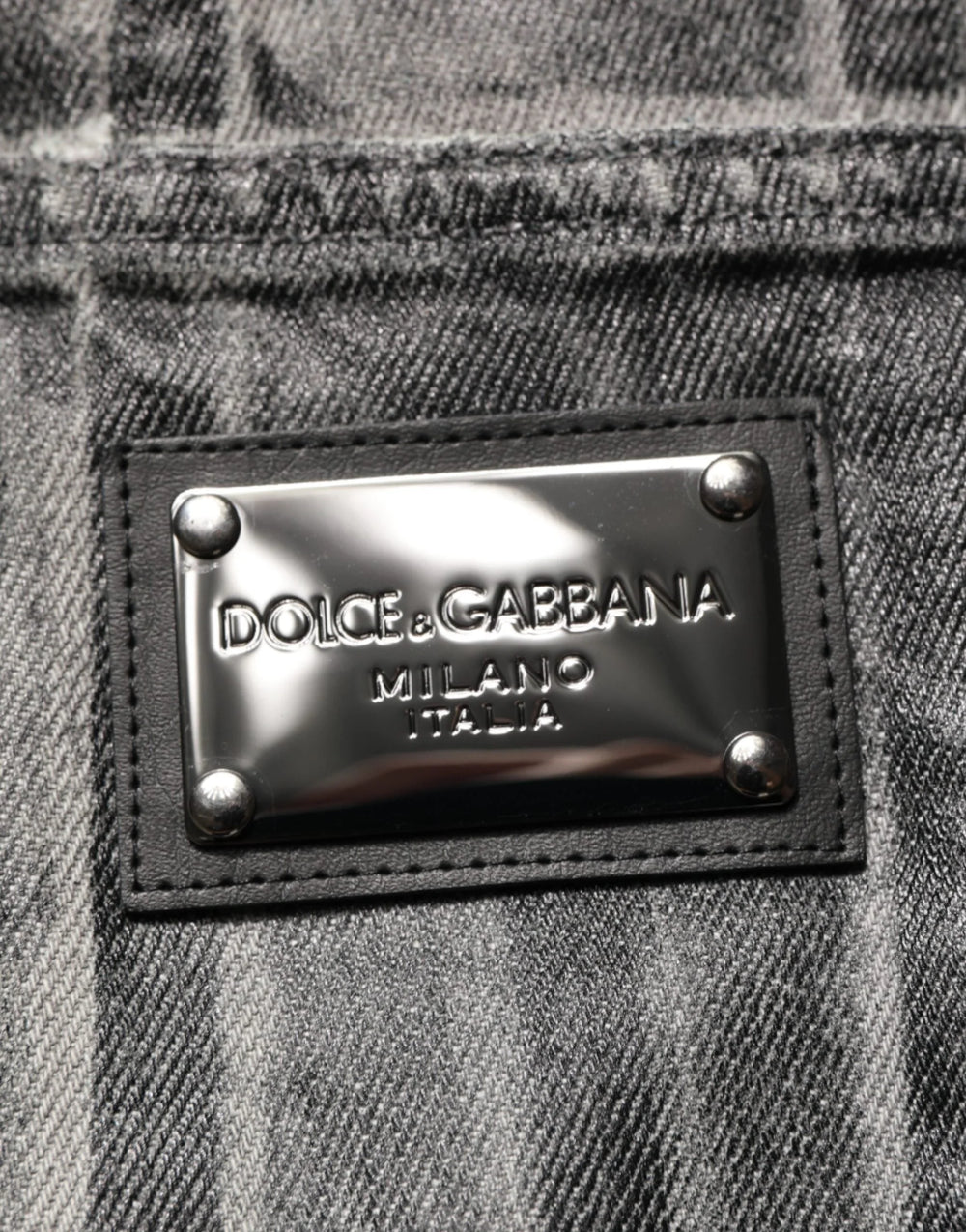 Dolce & Gabbana Black Grey Graphic Print Denim Pants Jeans - IT48 | M - Jeans