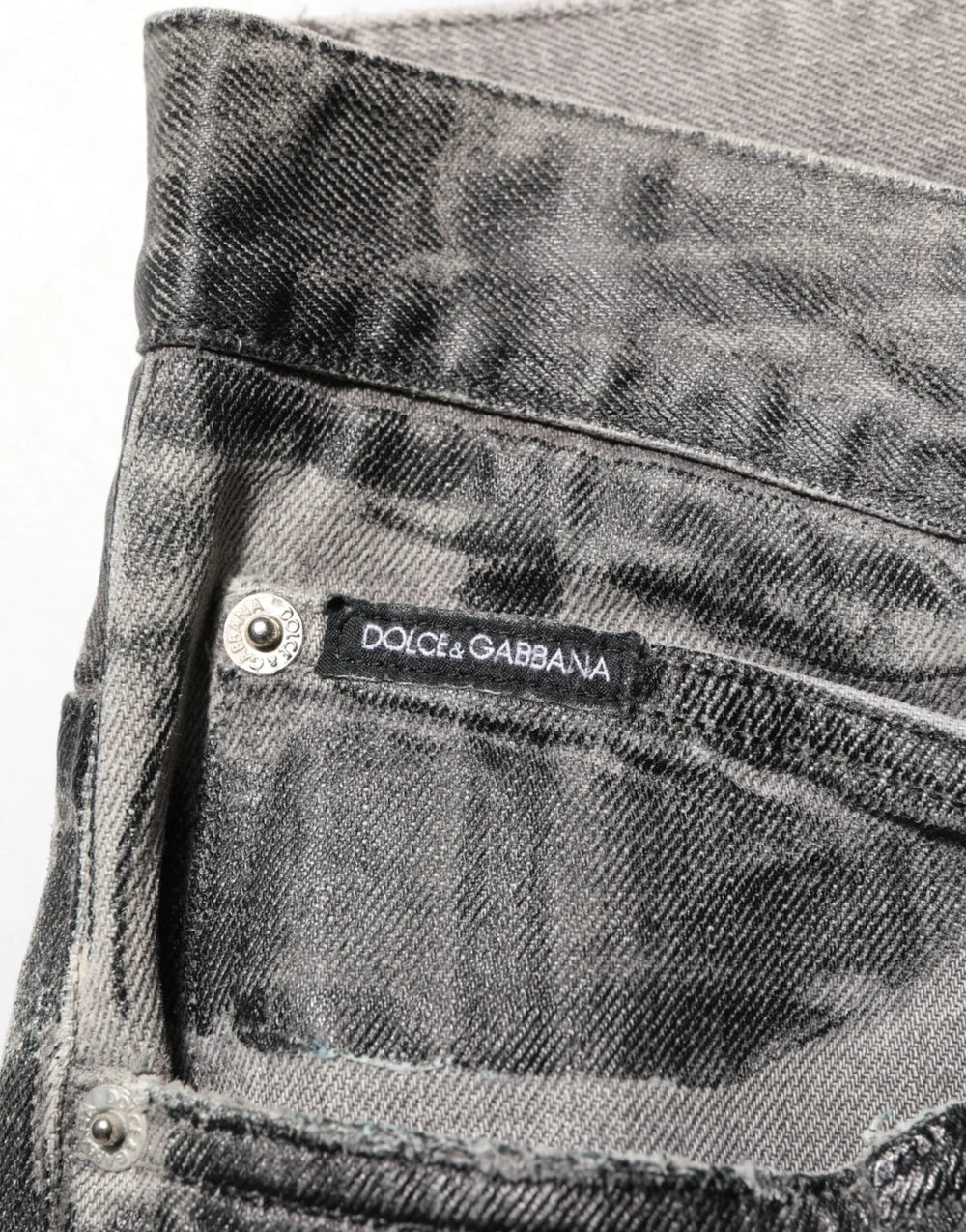 Dolce & Gabbana Black Grey Graphic Print Denim Pants Jeans - IT48 | M - Jeans