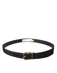Dolce & Gabbana Black Gros Grain Gold Metal Buckle Belt Men - Belts