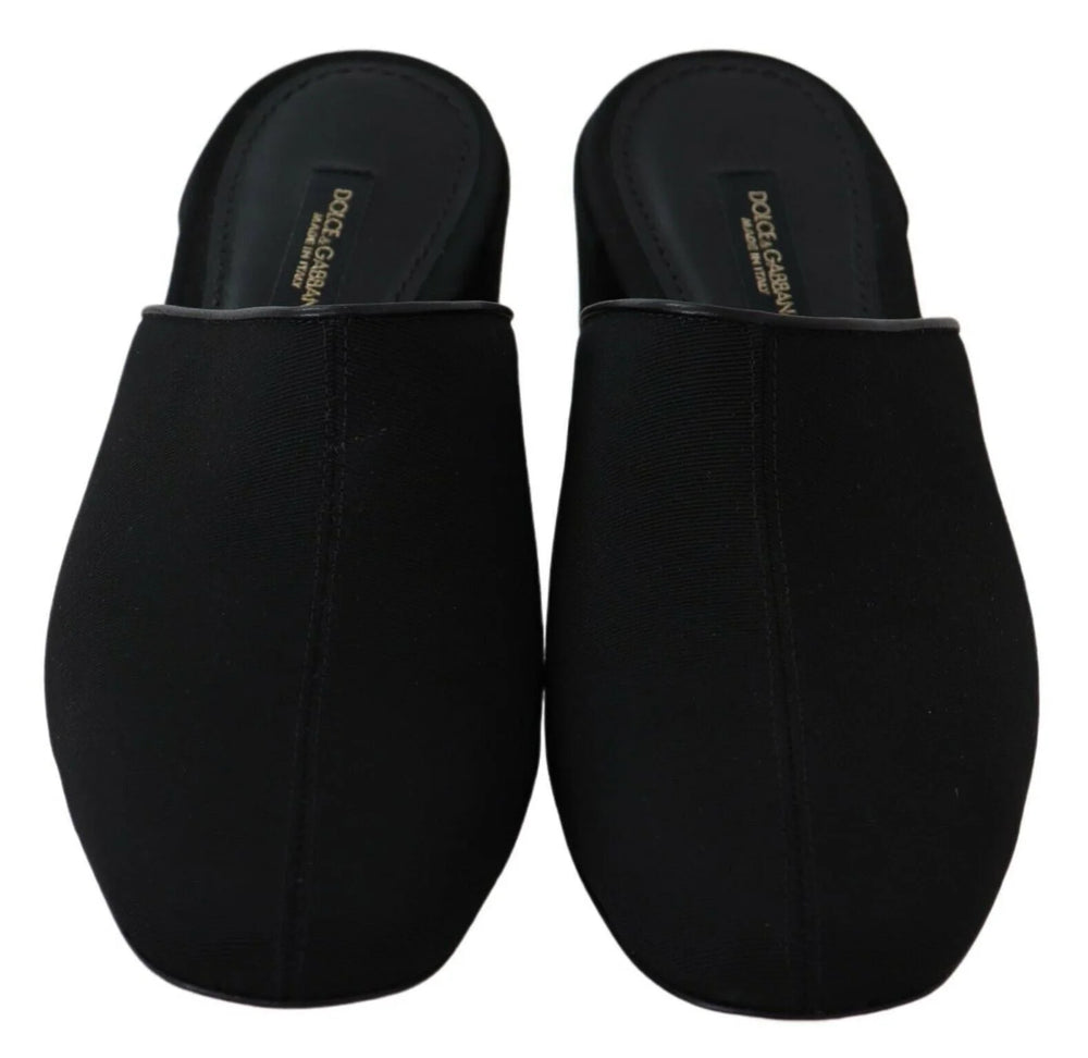 Dolce & Gabbana Black Grosgrain Slides Sandals Women Shoes - Sandals