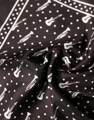 Dolce & Gabbana Black Guitar Trumpet Men Handkerchief Scarf - Scarves & Shawls