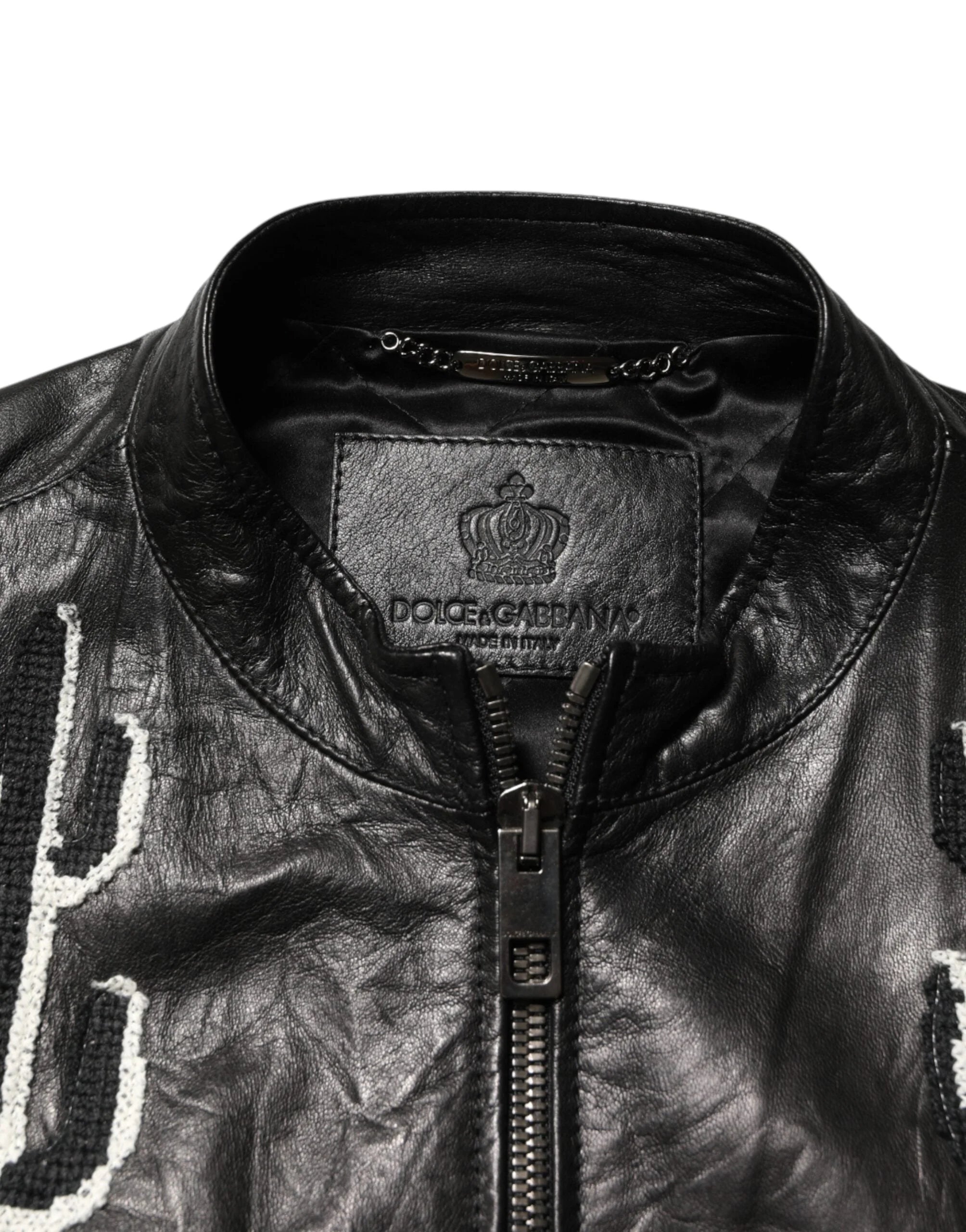 Dolce & Gabbana Black Guns n’ Roses FullZip Men Biker Jacket - IT50 | L