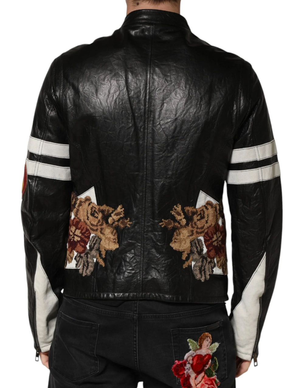 Dolce & Gabbana Black Guns n’ Roses FullZip Men Biker Jacket - IT50 | L