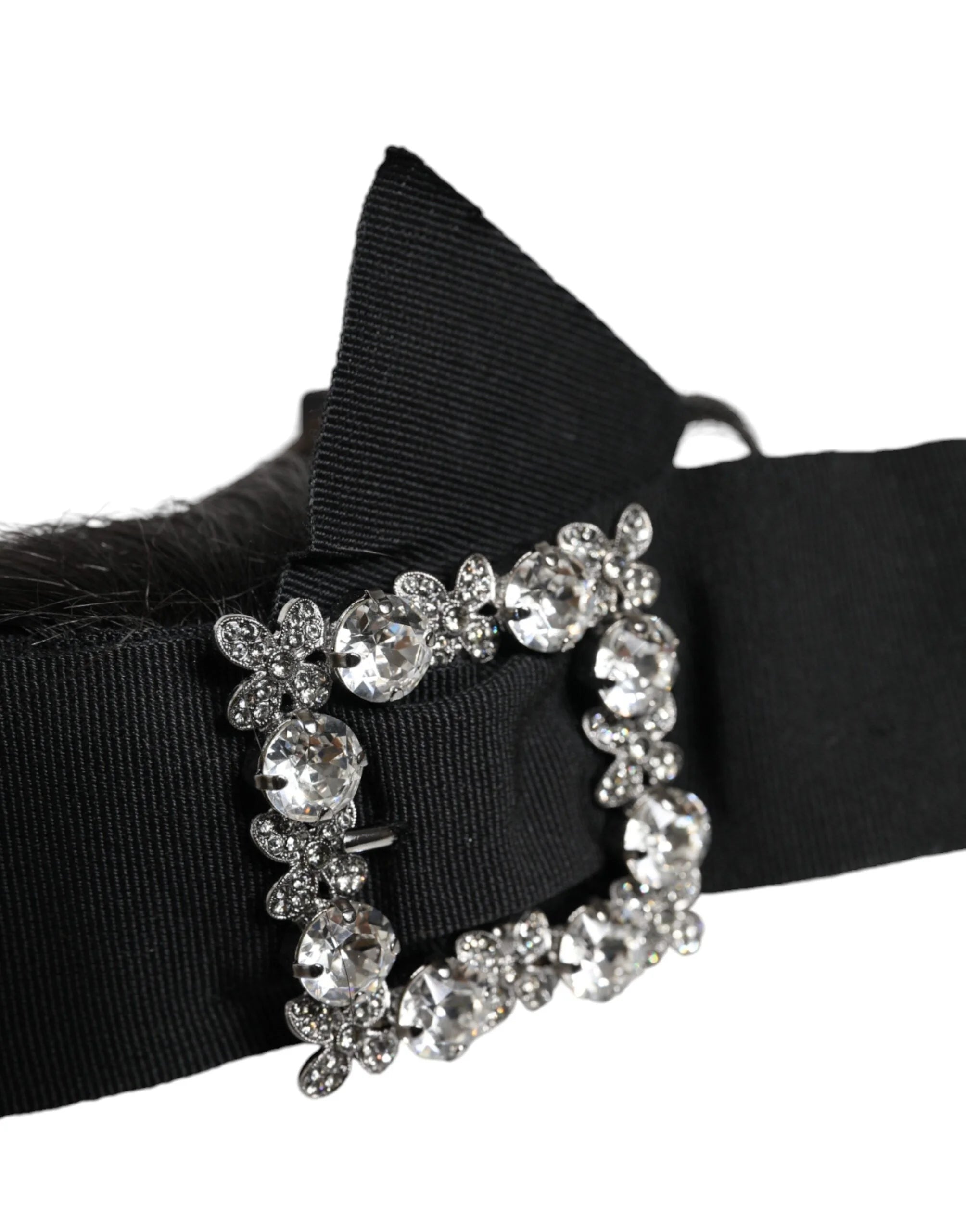 Dolce & Gabbana Black Hair Parrucchiera Crystal Headband Diadem - Headbands