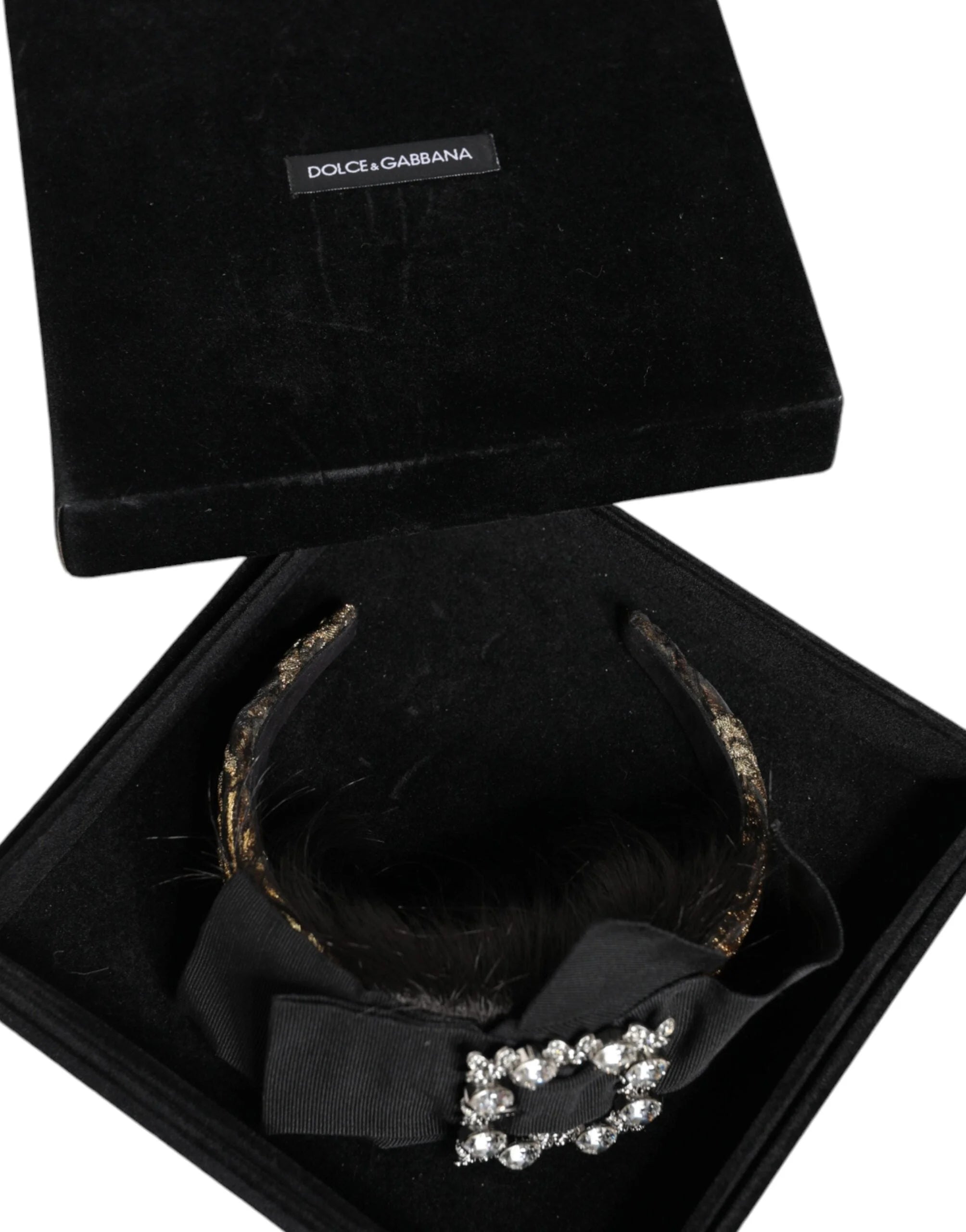 Dolce & Gabbana Black Hair Parrucchiera Crystal Headband Diadem - Headbands