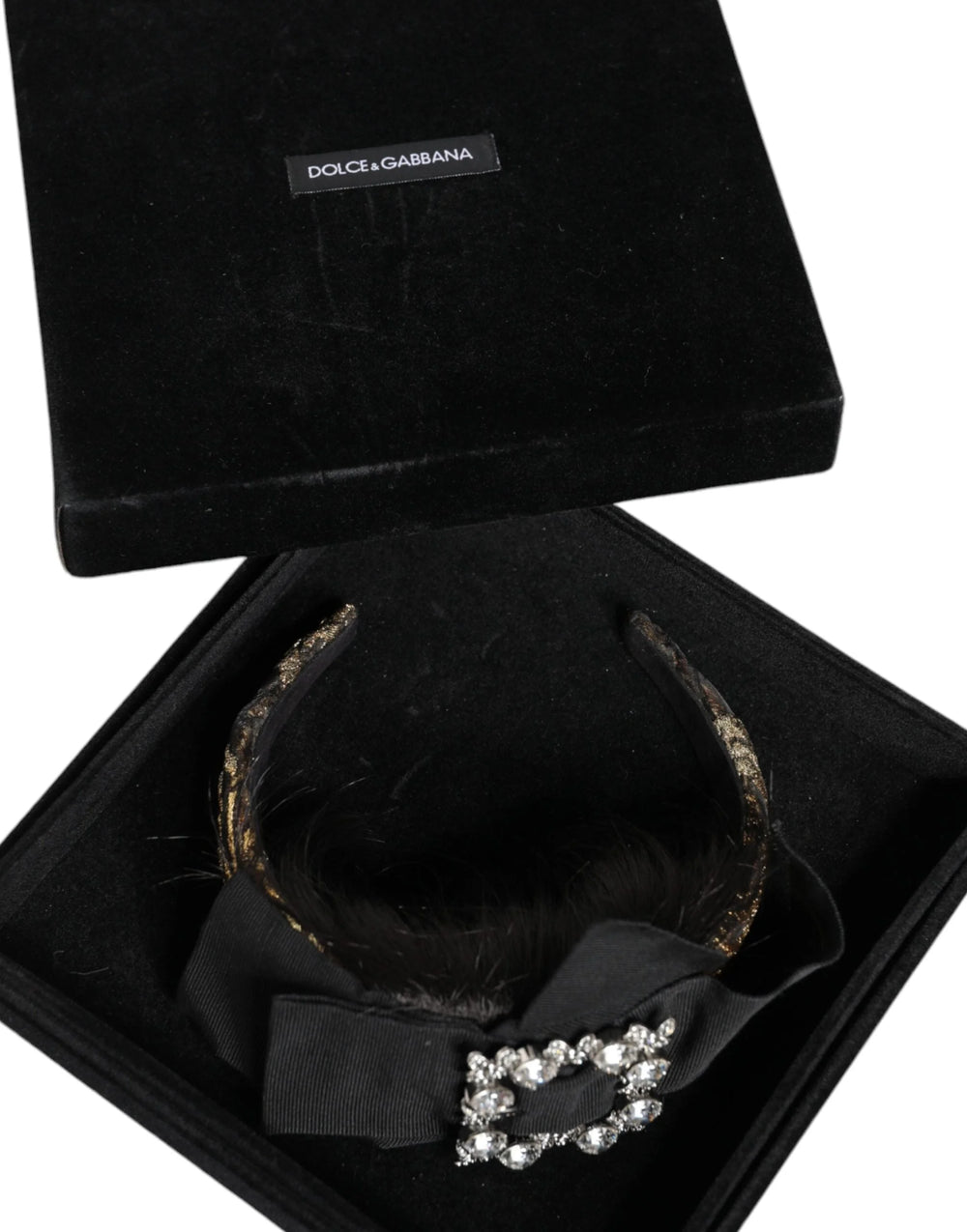 Dolce & Gabbana Black Hair Parrucchiera Crystal Headband Diadem - Headbands