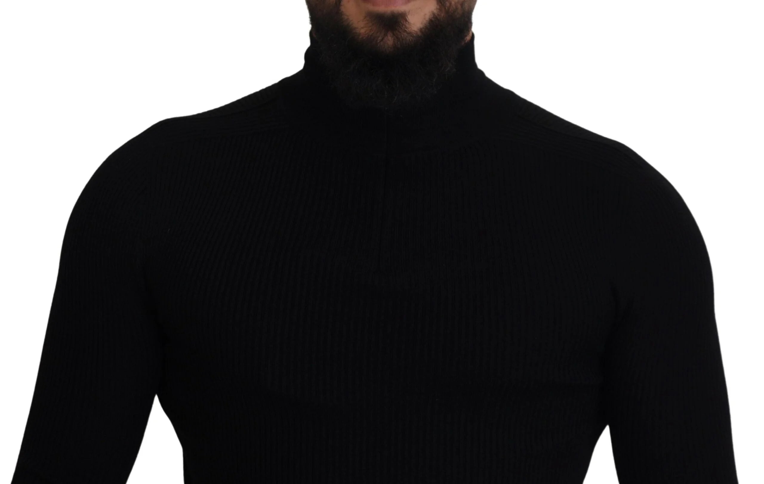 Dolce & Gabbana Black Half Zip Turtleneck Pullover Sweater - IT42 | XS - Sweaters