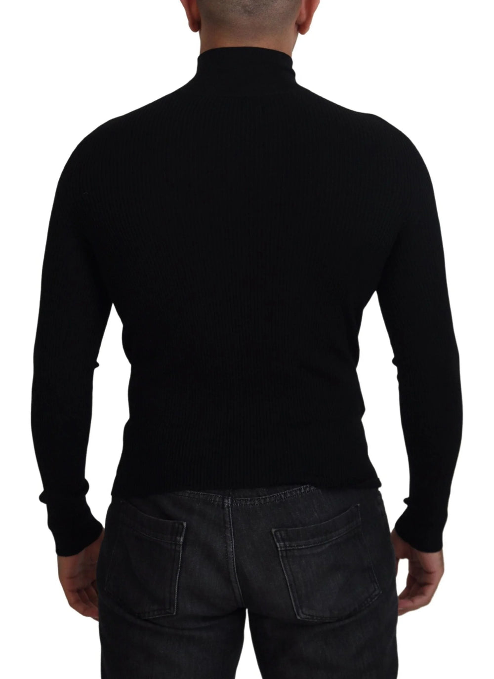 Dolce & Gabbana Black Half Zip Turtleneck Pullover Sweater - IT42 | XS - Sweaters
