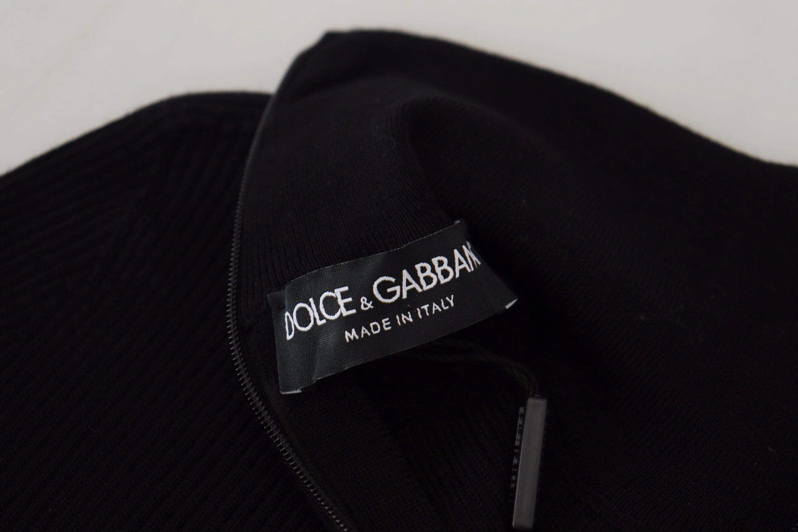 Dolce & Gabbana Black Half Zip Turtleneck Pullover Sweater - IT42 | XS - Sweaters
