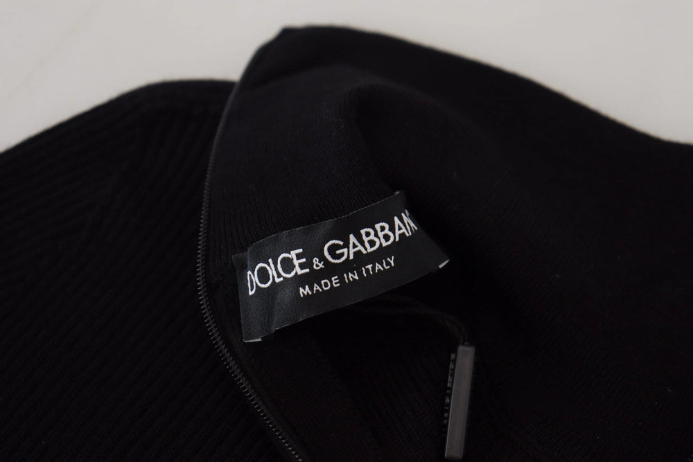 Dolce & Gabbana Black Half Zip Turtleneck Pullover Sweater - IT42 | XS - Sweaters