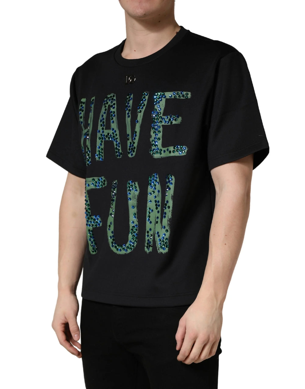 Dolce & Gabbana Musta Have Fun -viimeistely T-paita