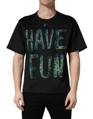 Dolce & Gabbana Musta Have Fun -viimeistely T-paita