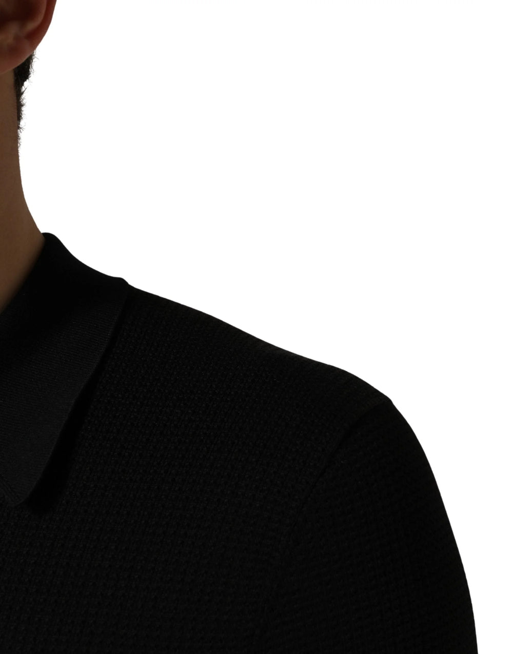 T-shirt polo Dolce & Gabbana noir 'Heraldic Crest' en soie - IT48 | M