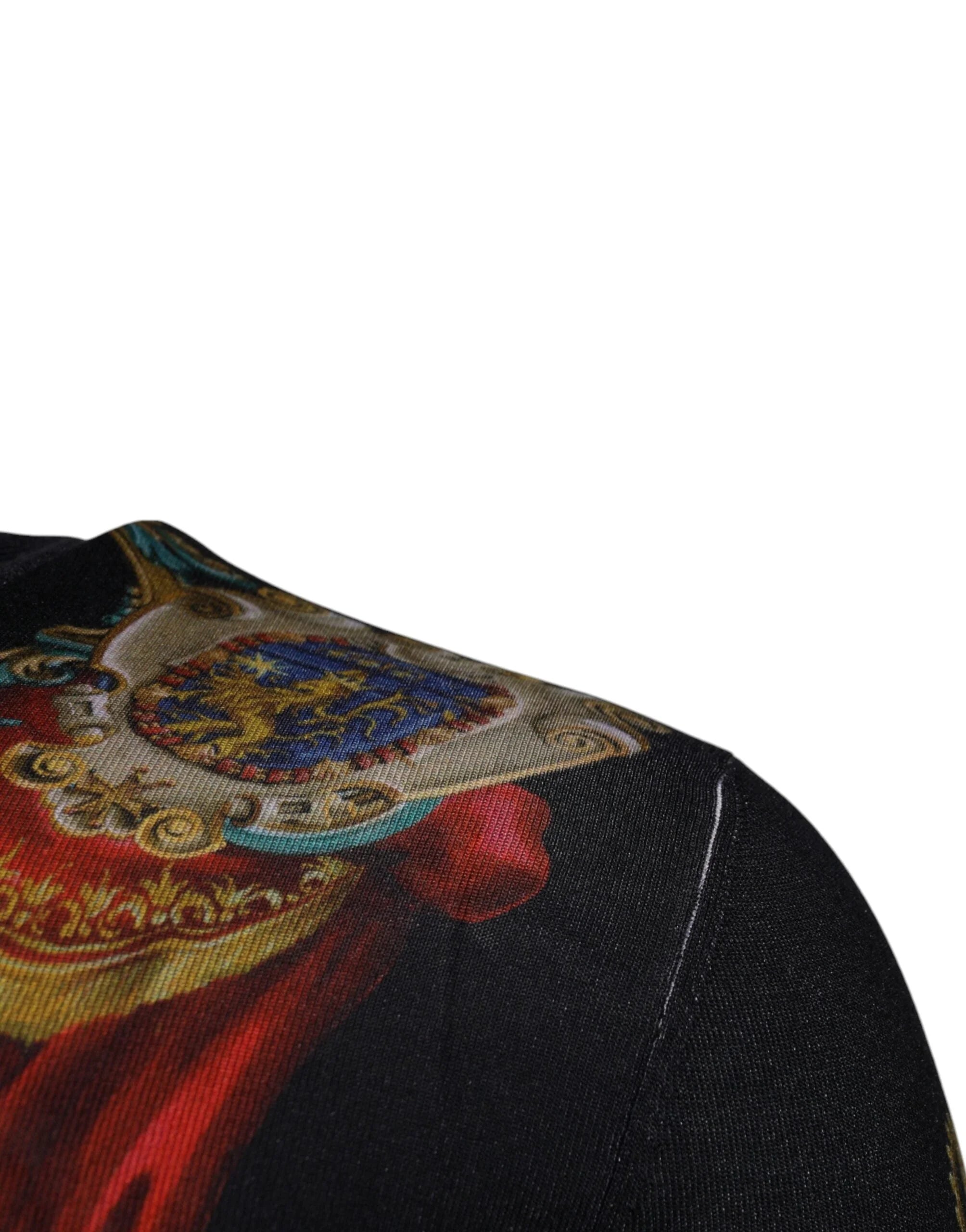 Dolce & Gabbana Black Heraldic DG Silk Round Neck Pullover Sweater - IT46 | S - Sweaters