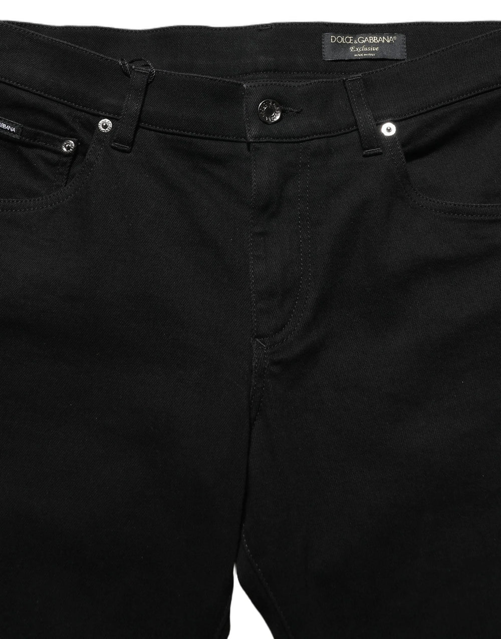 Dolce & Gabbana Black Heraldic Embroidered Skinny Denim Jeans - IT48 | M