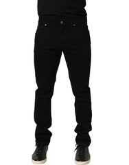 Dolce & Gabbana Black Heraldic Embroidered Skinny Denim Jeans - IT48 | M