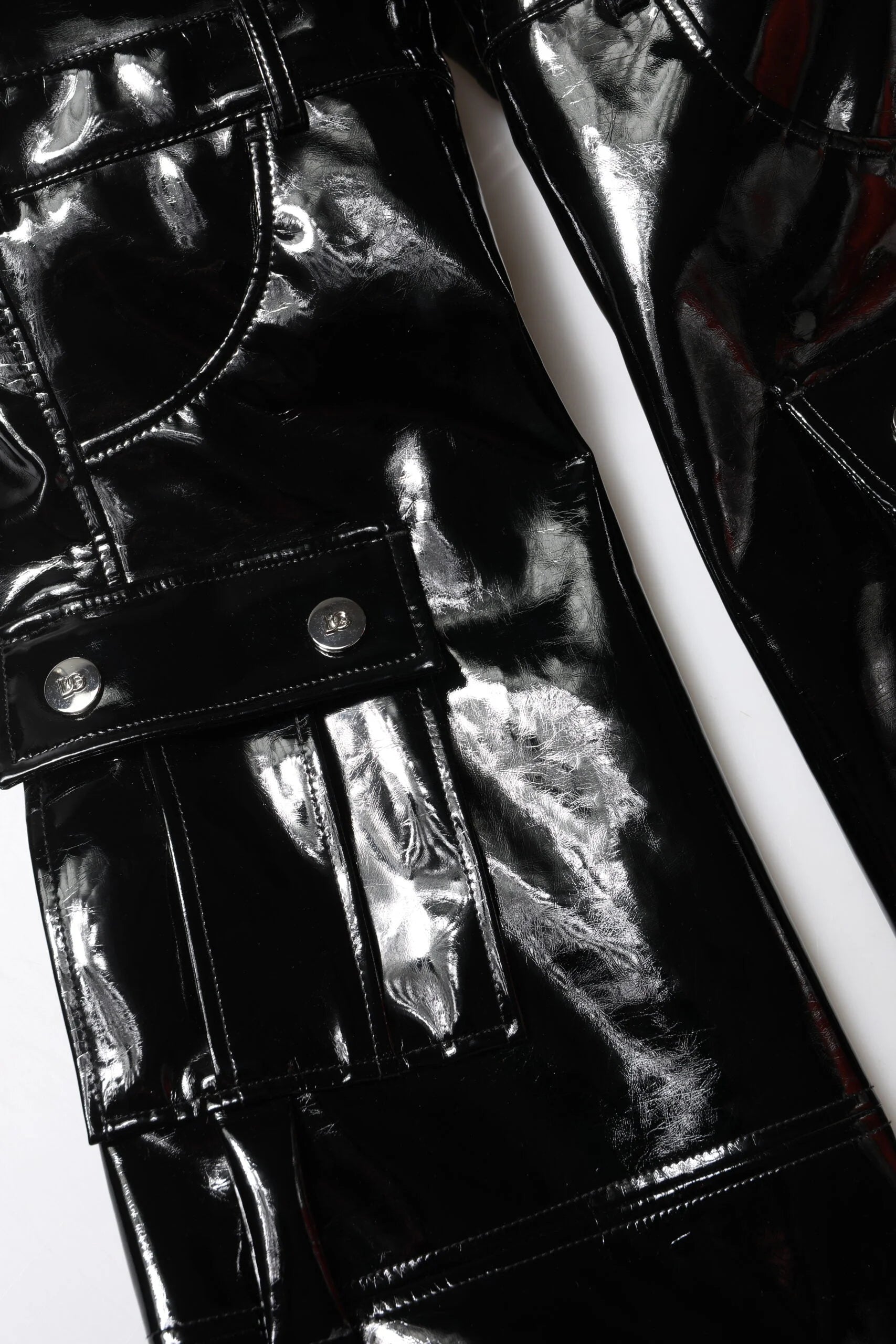 Dolce & Gabbana Black High Waist Cargo Bootcut Pants - IT40|S - Cargo Pants