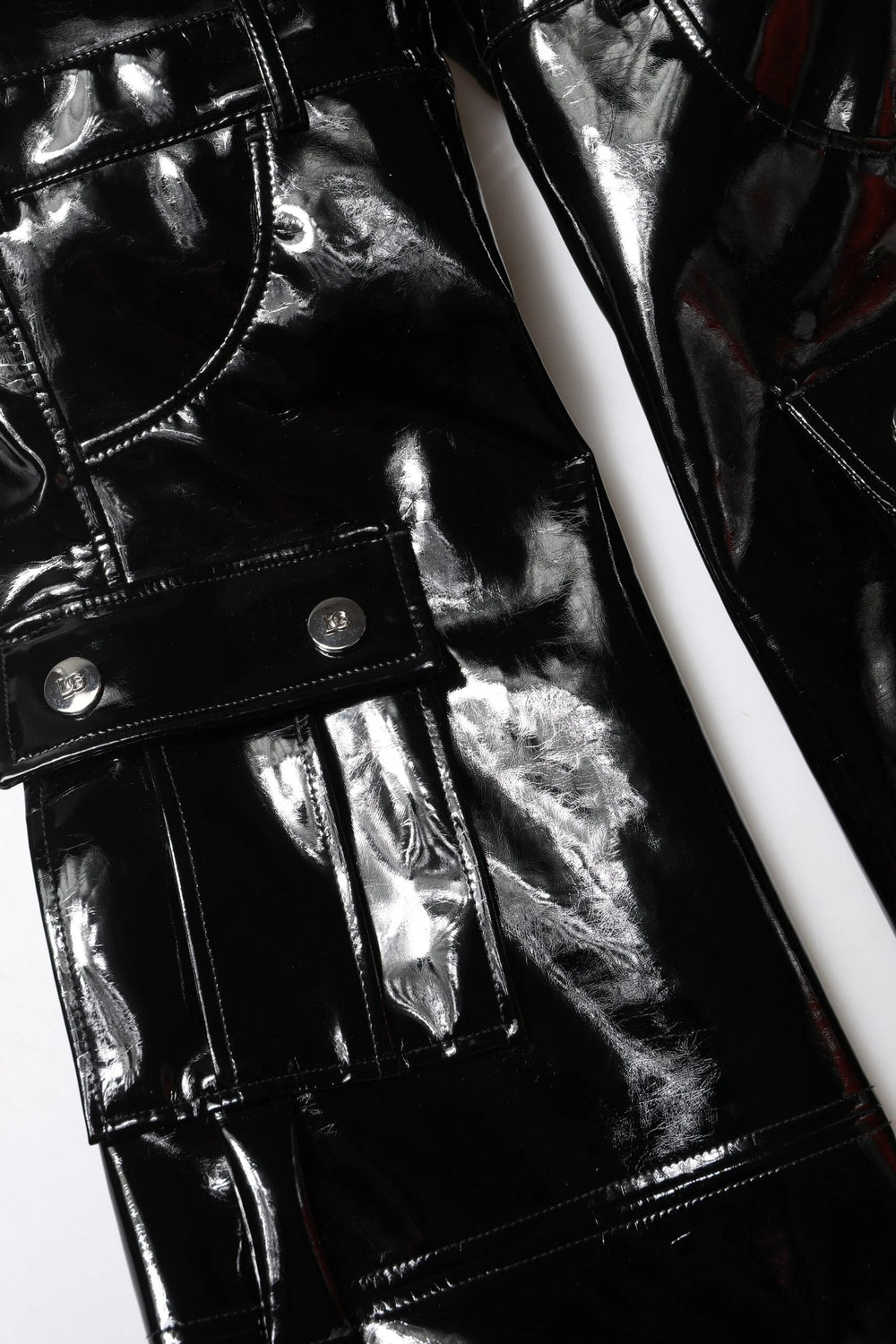 Dolce & Gabbana Black High Waist Cargo Bootcut Pants - IT40|S - Cargo Pants