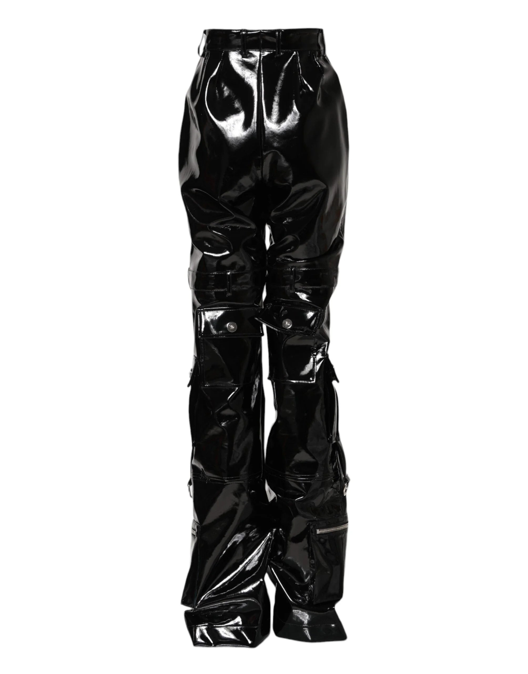 Dolce & Gabbana Black High Waist Cargo Bootcut Pants - IT40|S - Cargo Pants