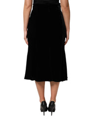 Dolce & Gabbana Black High Waist Fit Flared Midi Skirt - IT46|XL - Skirts