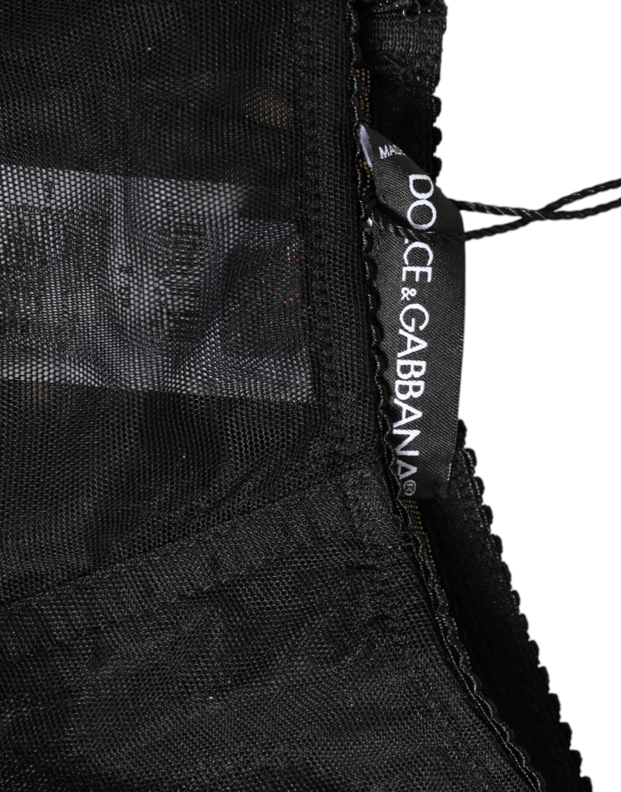 Dolce & Gabbana Black High Waist Mesh Sheer Shapewear Underwear - IT2 | S - High Waisted Briefs