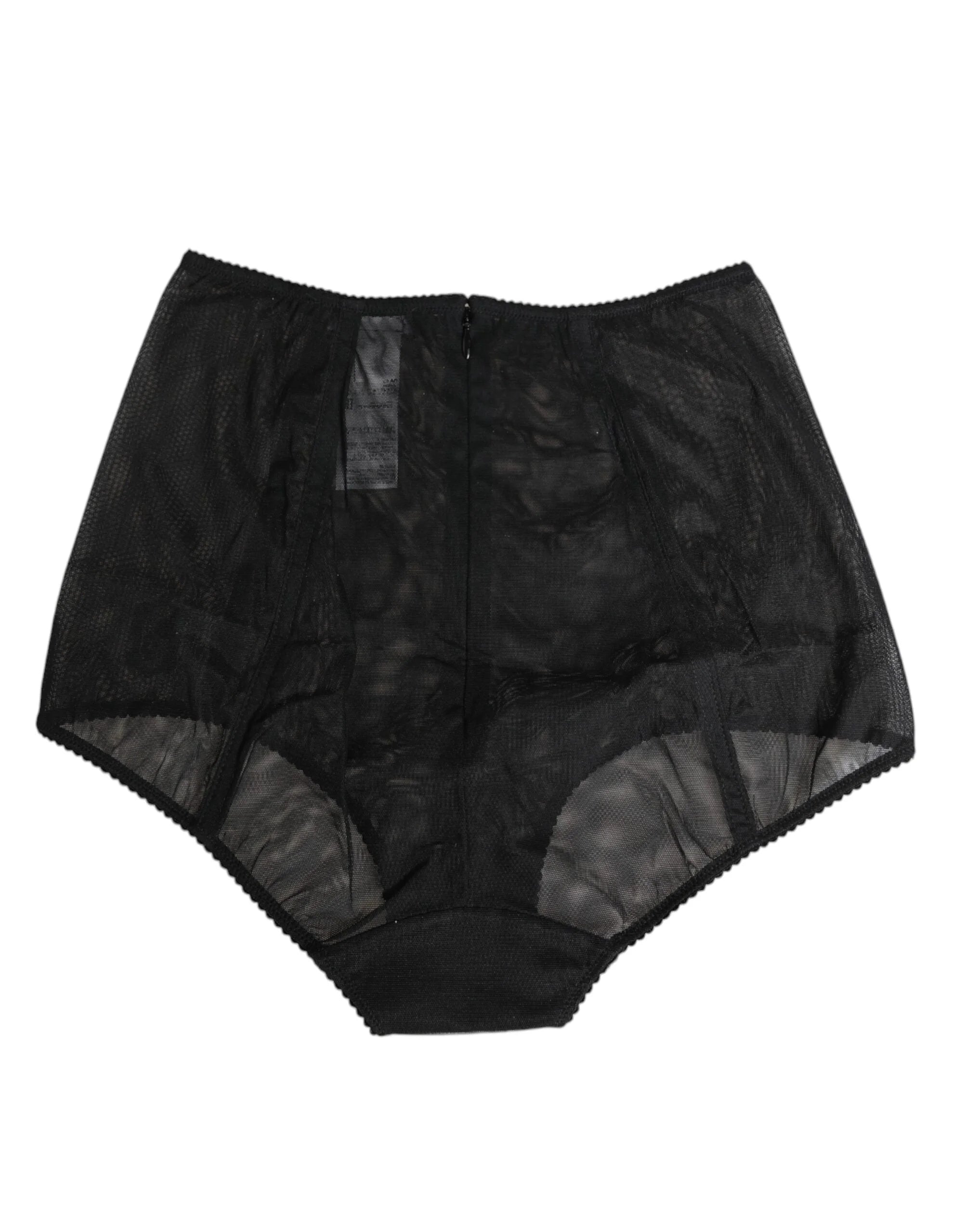 Dolce & Gabbana Black High Waist Mesh Sheer Shapewear Underwear - IT2 | S - High Waisted Briefs