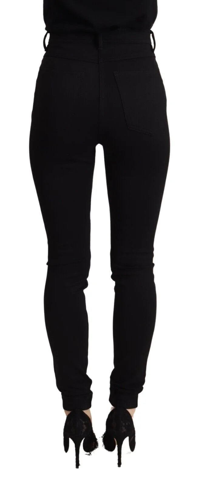 Dolce & Gabbana Black High Waist Skinny Slim Fit Pants - IT40|S - Trousers