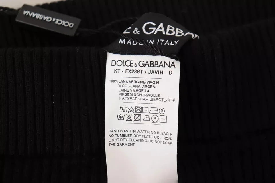 Dolce & Gabbana Black High Waist Stretch Pants Tights - IT44 | L - Tights
