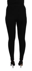 Dolce & Gabbana Black High Waist Stretch Pants Tights - IT44 | L - Tights